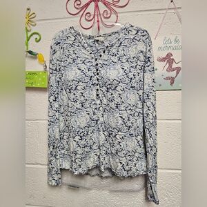 Lucky brand comfy dressy long sleeve blouse